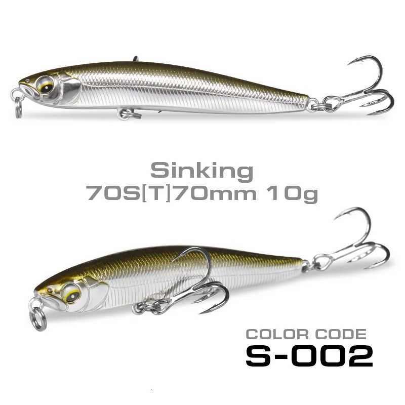 Betar lockar 70mm10g Wobbler Sinking Lure Stickbait Minnow Fishing Lure Rolling 4.3G Floating Pencil Lure Fishing Tackle For Sea Bass Fishing 230608