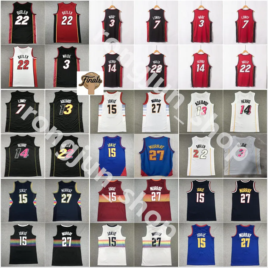 2023 Ed Basketball Jerseys Jimmy Butler Dwyane Wade Tyler Herro Bam Ado Lowry Iverson Jokics Allen Murray Dikembe Mutombo