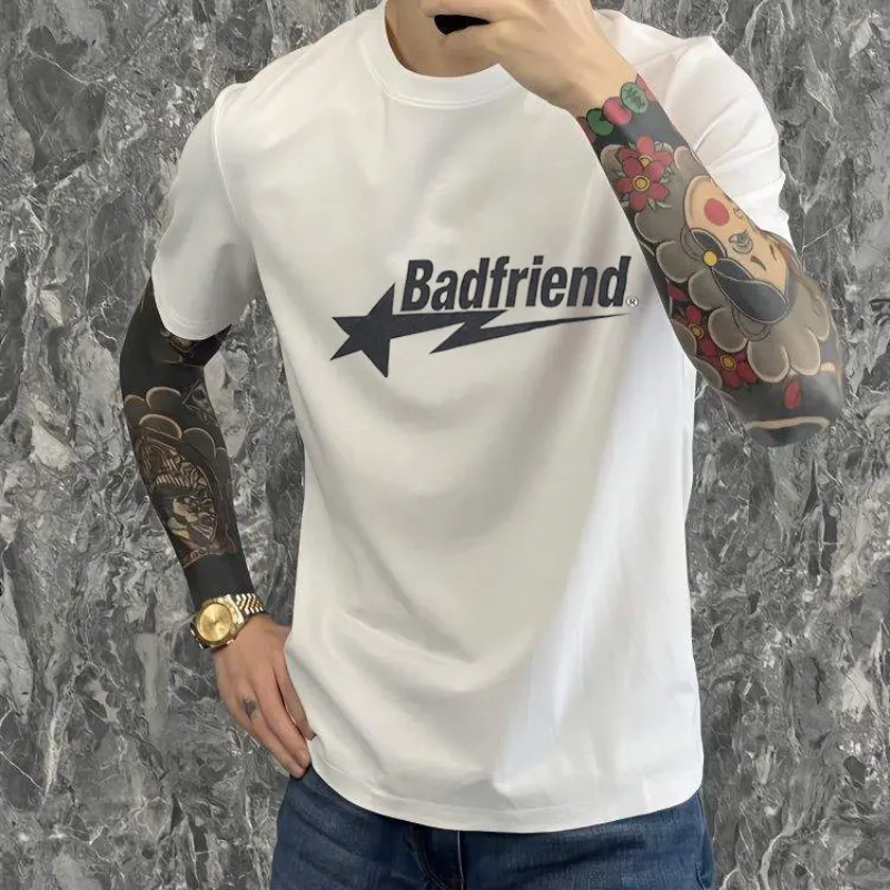 Men's T-Shirts Men T-shirts Badfriend song Print Hip Hop T Shirt Fashion Size Top Tees Unisex Oversized Short Sleeve 230608