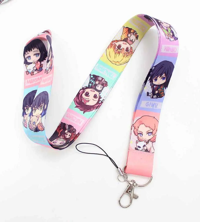 Heiße neue 20 stücke Kimetsu keine Yaiba lanyard Neck Strap Lanyard Handy Schlüssel Kette ID Abzeichen Schlüssel Ketten Großhandel 2024