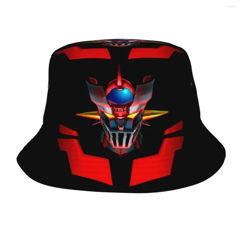 Beralar Katlanabilir Mazinger Z Mad Robot Kova Şapkaları Unisex Grendizer Anime Manga Yaz Plajı Güneş Balıkçı Kapağı