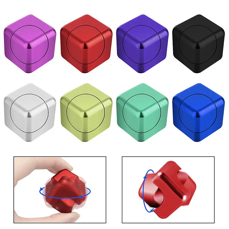 Spinning Top Fidget Toys Stress Relief Finger Spinner Ring Desk Toy Gyro Antistress Fingertip Gyro Adult Toys Cube Aluminum Adult Children 230608