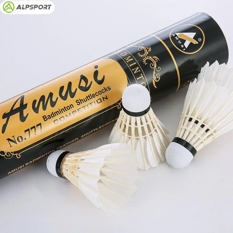 Badminton Shuttlecocks Alp Extreme 777 12pcs White Shuttlecock Goose Feather Прочные шарики для тренировок соревнования 76 77 Speed ​​230608