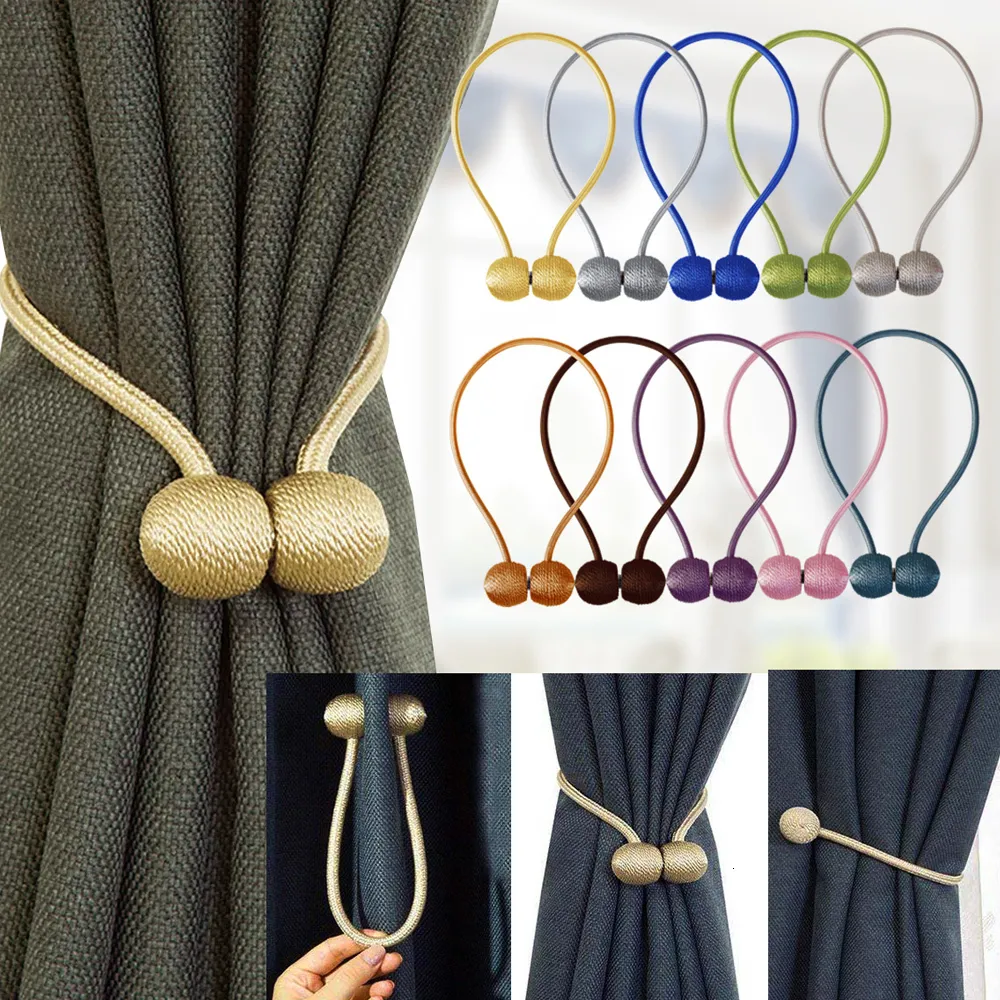 Curtain Poles BELAVENIR 1Pc Magnetic Tieback High Quality Holder Hook Buckle Clip Polyester Decorative Home Accessorie 230609