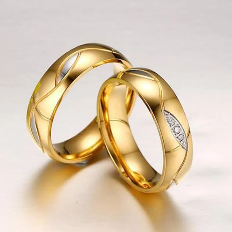 Cluster Rings 6 мм золотые персонализированные обручальные кольцо для женщин для женщин ювелирные изделия из нержавеющей стали.