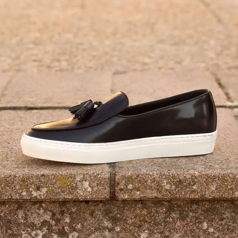 Nya svarta män vulkanisera skor bruna grå sneakers tofsar casual mens skor slip-on handgjorda storlek 38-47 gratis frakt