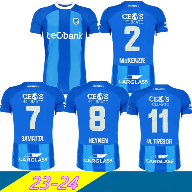 23 24 Krc Genk Heynen Mens Soccer Jerseys Samatta Mckatta Målsil M.Tresor Cuesta 2023 Hem Blue Shirts Kort ärmuniformer