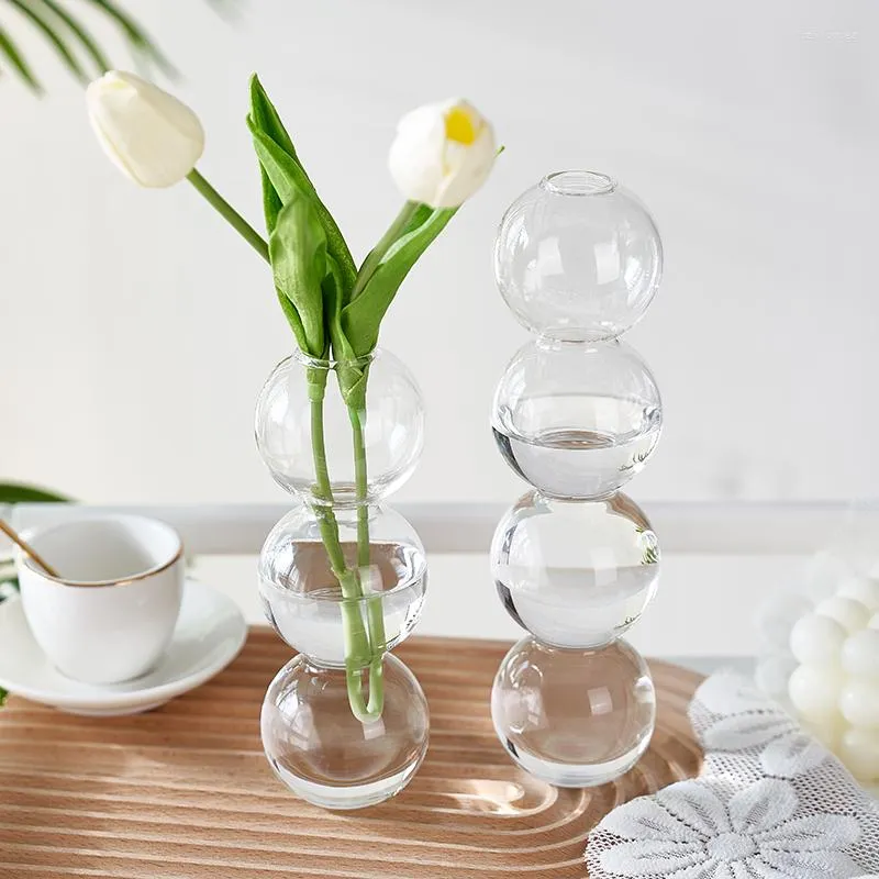 Vasen Blumenvase für Tischdekoration Wohnzimmer Dekor Tischplatte Terrarium Glasbehälter Floral Nordic