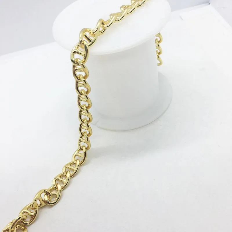 Kedjor 1Meter Fin Handgjorda 18K Gold Copper Luxury Couples Chain Lämplig för DIY Man Necklace Armband Femme Anklet Present Design