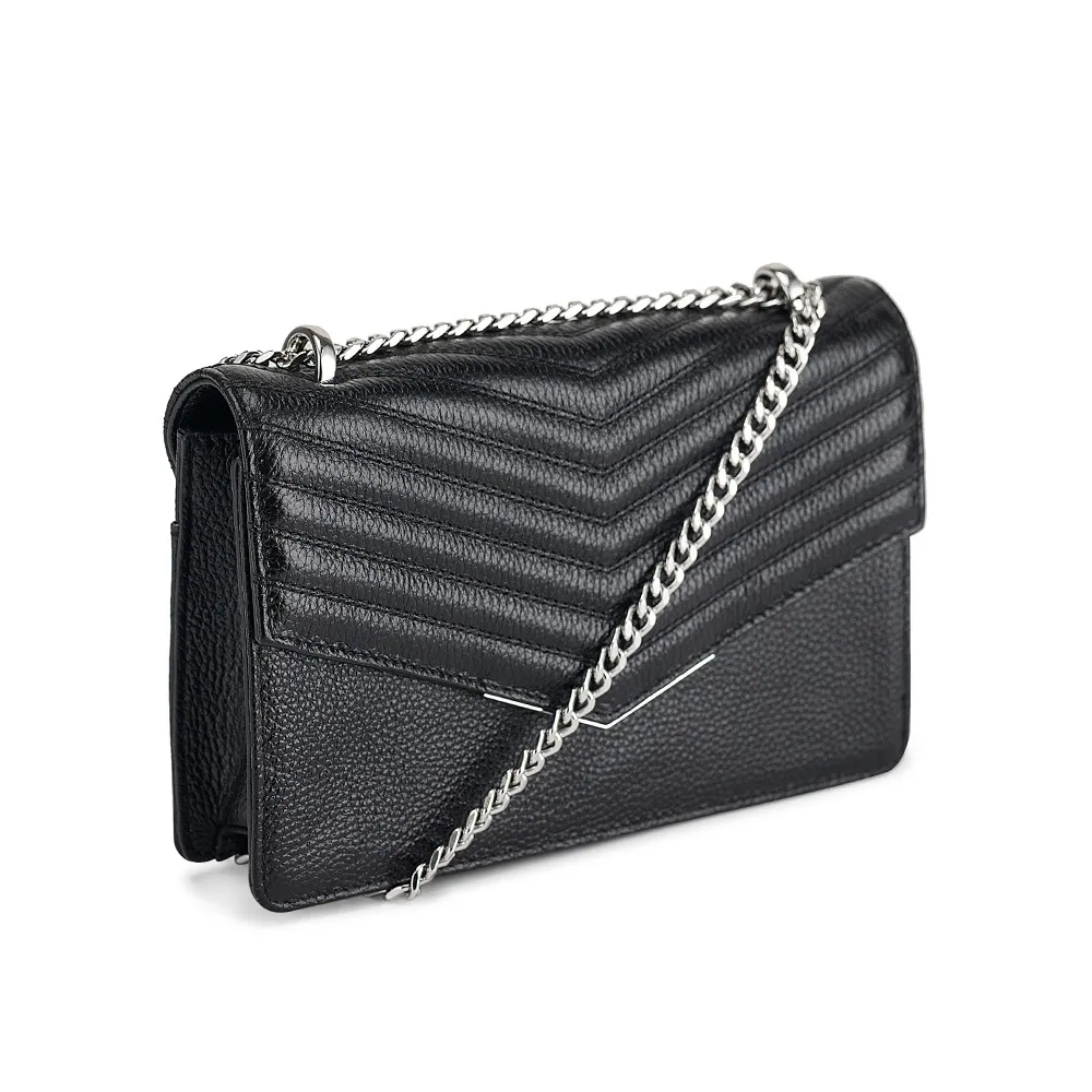 designer dames schoudertas echt leer mode luxe kleine vierkante tas metalen ketting messenger bag