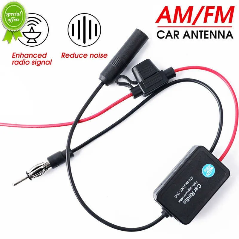 New Universal FM Radio Signal Anti-interference Enhance Car Antenna Signal Amplifier Set AM Auto Electronic Amp Accessories 12V