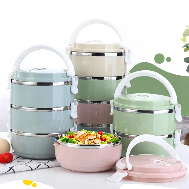 Bento Boxes MultiLayer Stainless Steel Lunch Box Food Portable Thermal Lunchbox Picnic Office Kids Workers School Japanese 230609