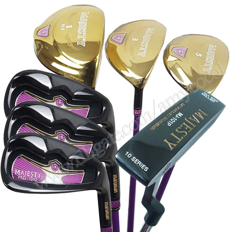 New Women Golf Clubs Maruman Majesty Prestigio 9 Clubs Complete Golf Drive Fairway Wood Putter Irons L Flex Graphite Golf Shaft