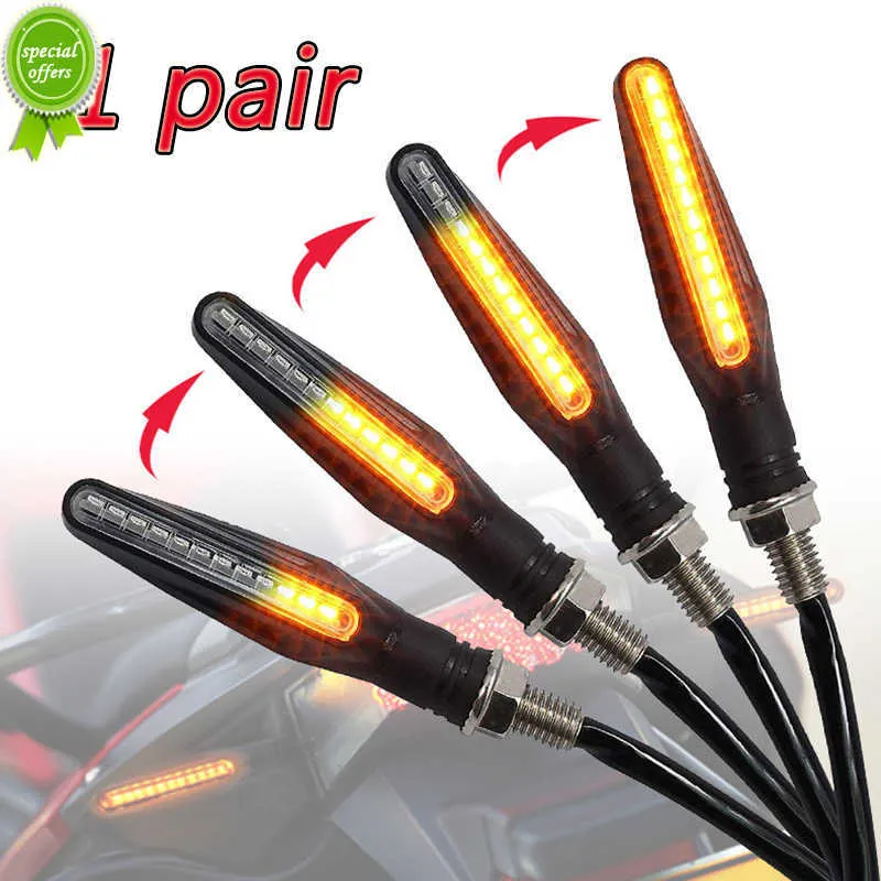 New Universal Motorcycle Turn Signal LED Lights One Word Running Water Turn Signal ABS+acrylic 10MM Screws Indicators Signal Light