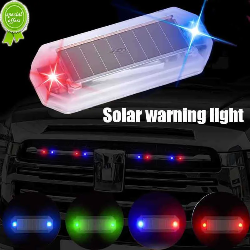 Nieuwe Auto LED Solar Mini Waarschuwingslampje Rit voor Motorfiets Elektrische Voertuig Fiets Achterlicht Nacht Anti-achter Strobe Aution Lamp