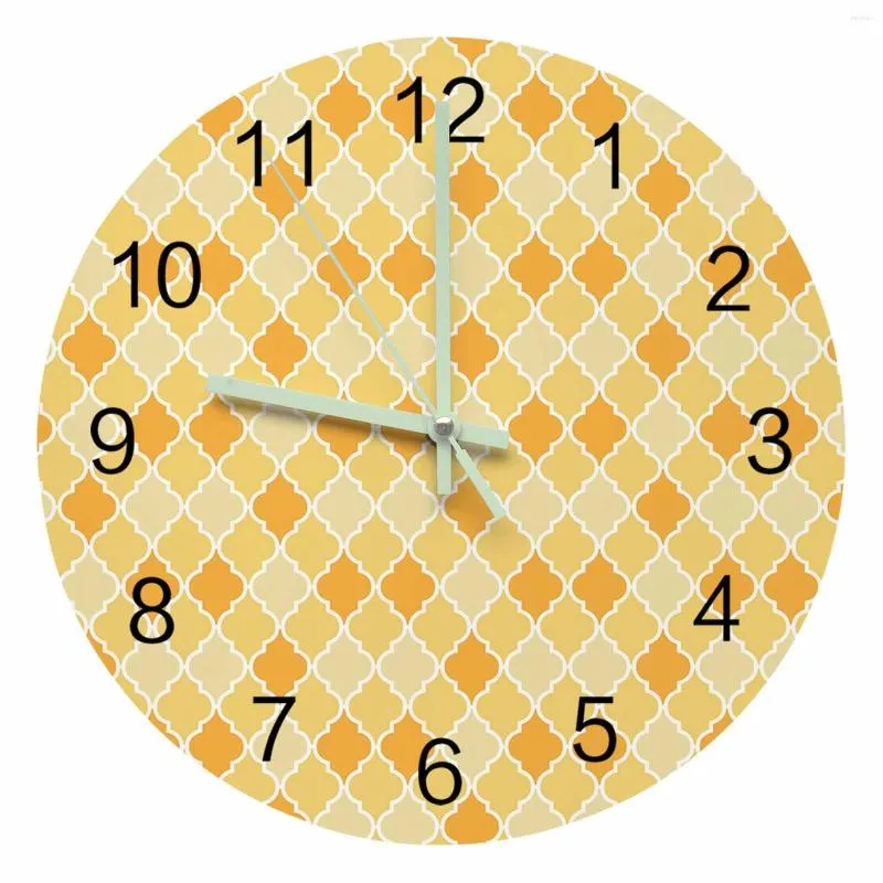 壁の時計モロッコの幾何学的な照明ポインター時計ホームインテリア装飾丸サイレントリビングルームベッドルームオフィスの装飾