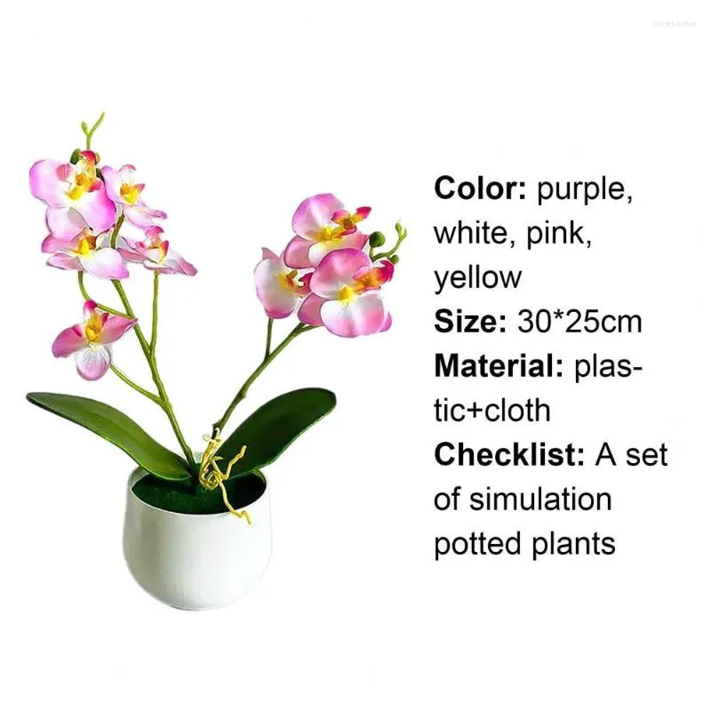 Simulação de flores decorativas em vasos de plantas para uso doméstico 1 conjunto de flores falsas tecido ecológico fácil de limpar