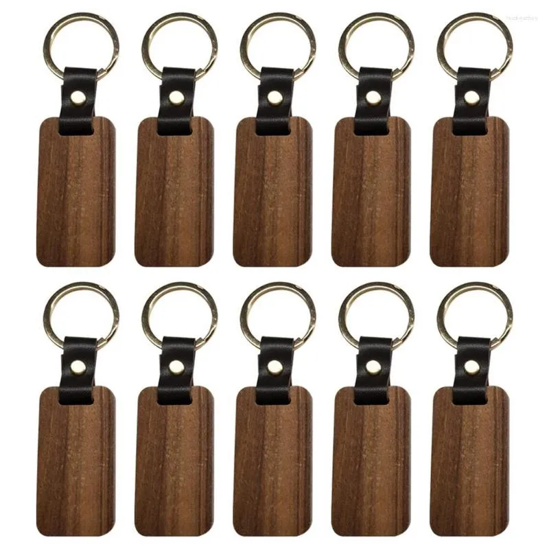Torebki biżuterii 10pcs drewniany brelok prostokątny kolekcjalny klucz na klucze do samochodu wiszące wisijanie