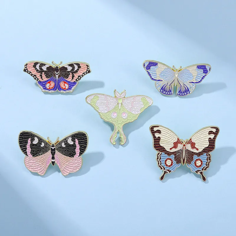 Broches broches pour femmes papillon insecte mode broche broches Clips pour robe chiffons sacs décor émail métal bijoux Badge en gros