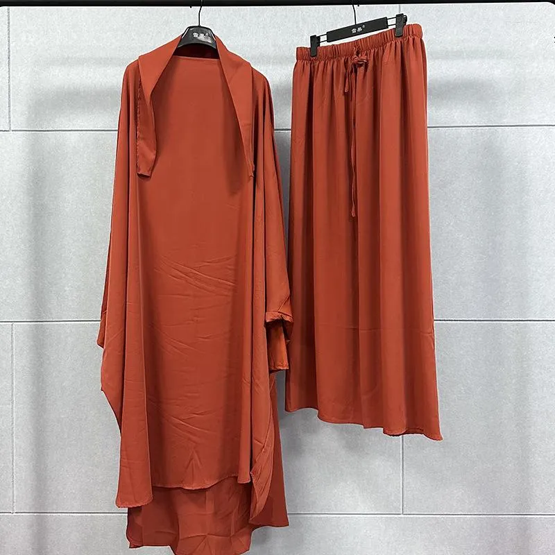 Etnische Kleding Mode Gewaad Pak Kleding Midden-oosten Effen Kleur Jurk Broek Vrouwen Lange Kimono Grote Schommel Moslim Dresse