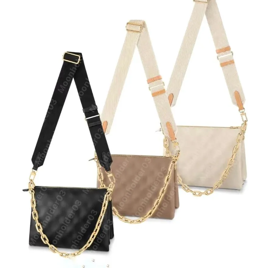 Designer Crossbody Coussin Handbag Shoulder Bags Leather Lady Emed Handbags Sling Bag Black Purse Satchels 57790 Dicky Sacoche