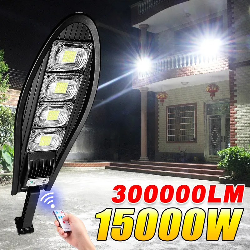 Tuin Decoraties 15000W Solar Light Outdoor Waterdichte Led Solar Tuinverlichting Helderste Zonlicht Reflector Lamp Bewegingssensor Voor Country Street 230609