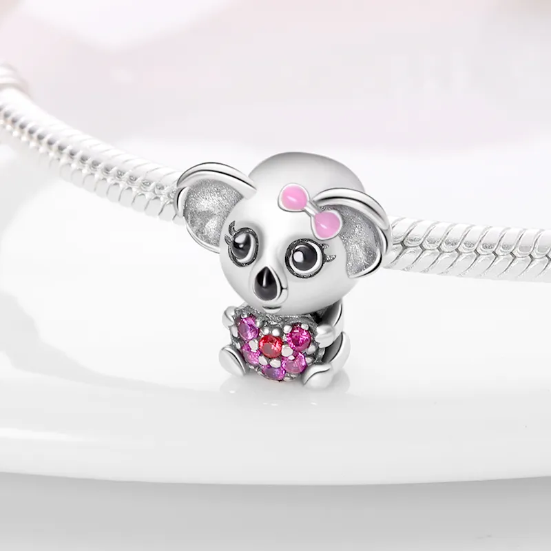 925 silver Fit Pandora Original charms DIY Pendant women Bracelets beads Color Anime Cartoon Pet Shape Charms Beads