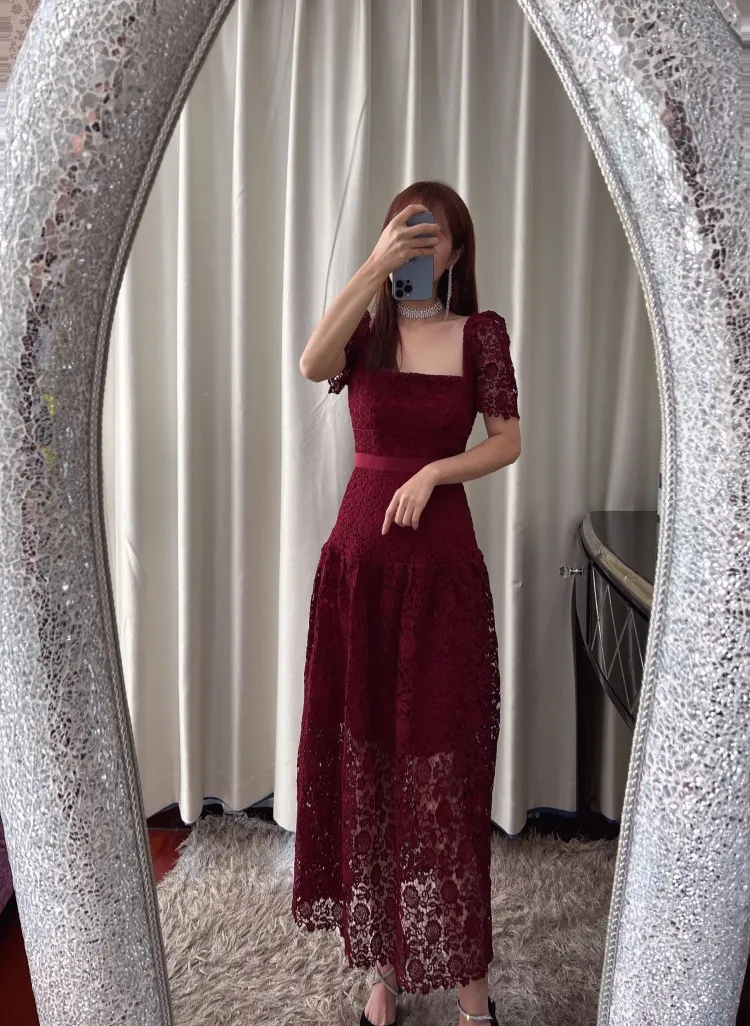 chinese dress ladies Wedtrend Women A Line Bridesmaid Dress with Slit Halter Lace Up Back Chiffon Long Wedding Guest Dress, Blue