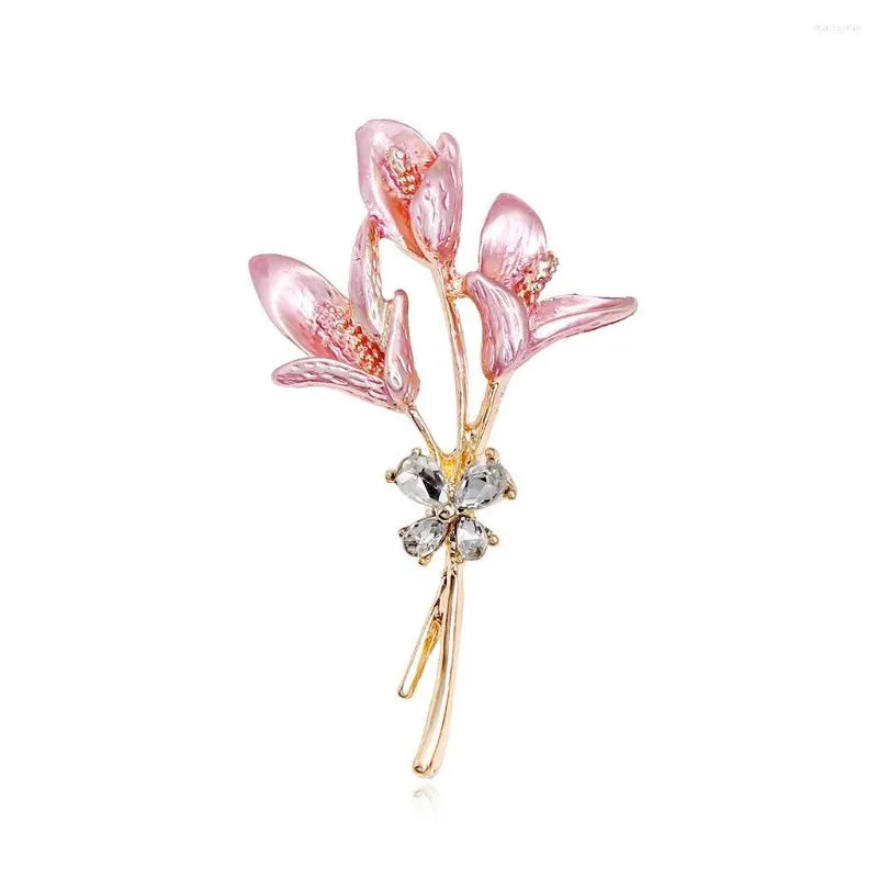 DHgate.com:Brooches Enamel Lily Flower For Women Pink