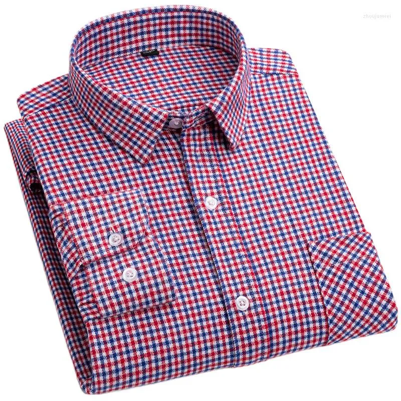 Camicie casual da uomo in flanella scozzese per uomo primavera autunno moda cotone vestibilità standard stile Inghilterra a scacchi taglia grande 6XL 5XL