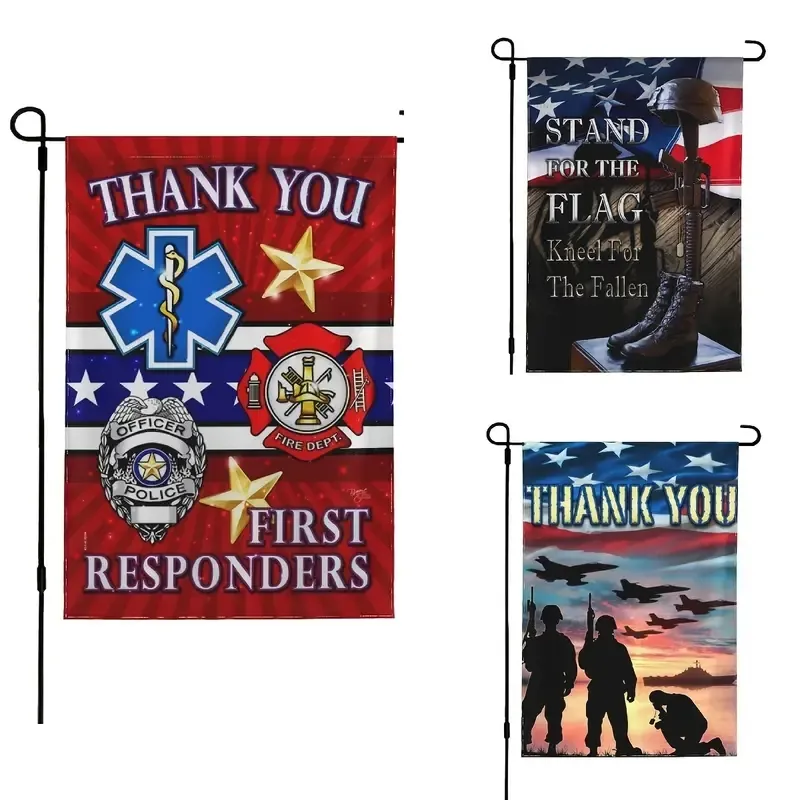 1pc USA Military Services Garden Flag, Thank You Decor Flag 12.5x18in, 28x40in, No Flagpole