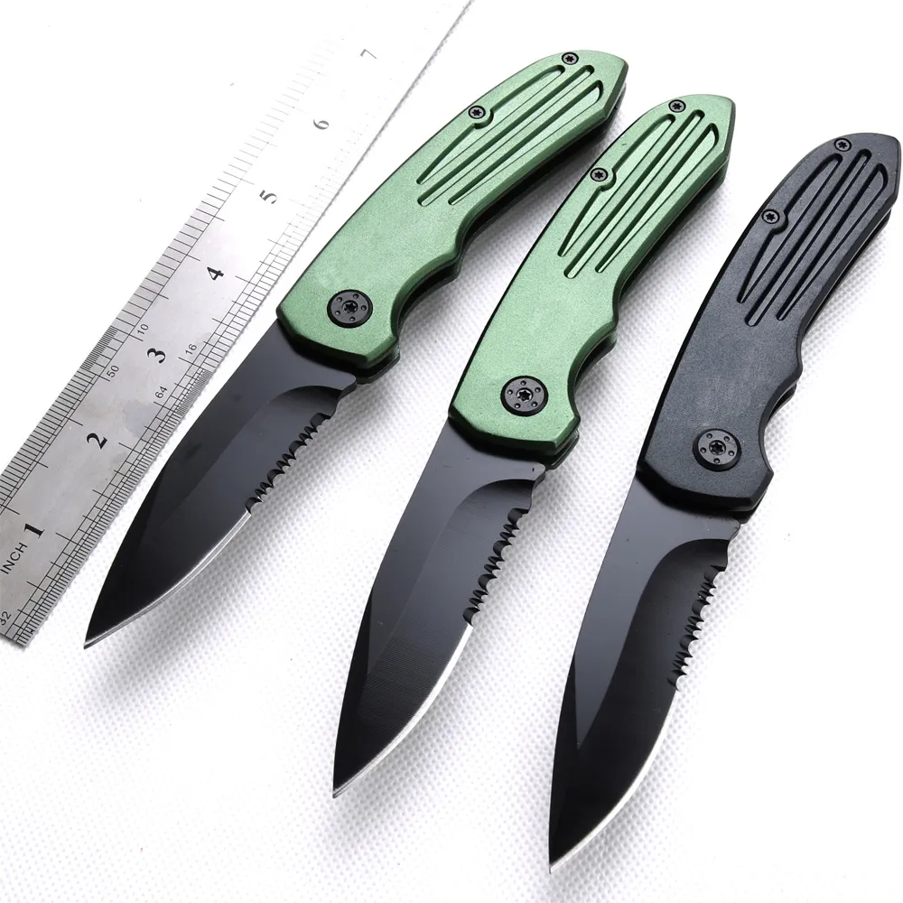 Hög hårdhet Aluminiumlegeringshandtag 440C Stål Folding Knife Outdoor EDC Camping Tactics Självförsvar Tool Fruit Knives Box Open Pocket Knives 281