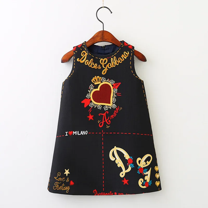 Girl's Dresses Girls Dress Spring Autumn European and American Style Brodery Flower Vest Dress Toddler Baby Clothing 230609