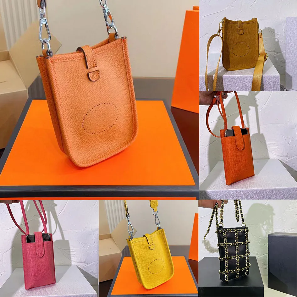 Luksusowe designerskie torby telefoniczne oryginalna skórzana przenośna torba na ramię wiele modnych prostych stylów mini portfel crossbody