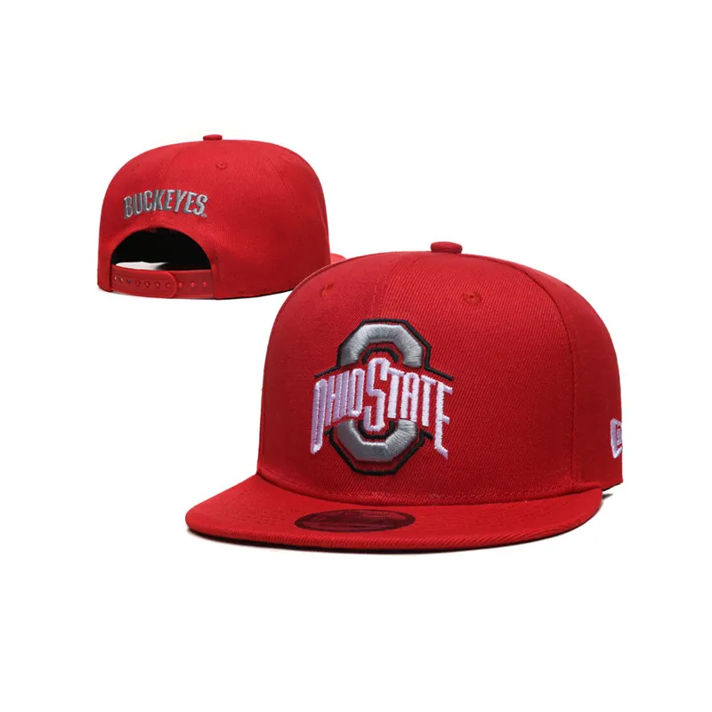 Men College Football Caps Ohio State Buckeyes Hats Black Red Snapback