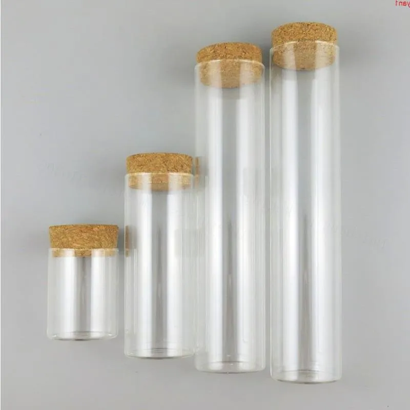 6 x grandes bouteilles droites en verre à haute teneur en borosilicate tubes à essai en liège faveurs de mariage contenants d'affichage 60ML 120ML 230MLhigh qty Qqhdm