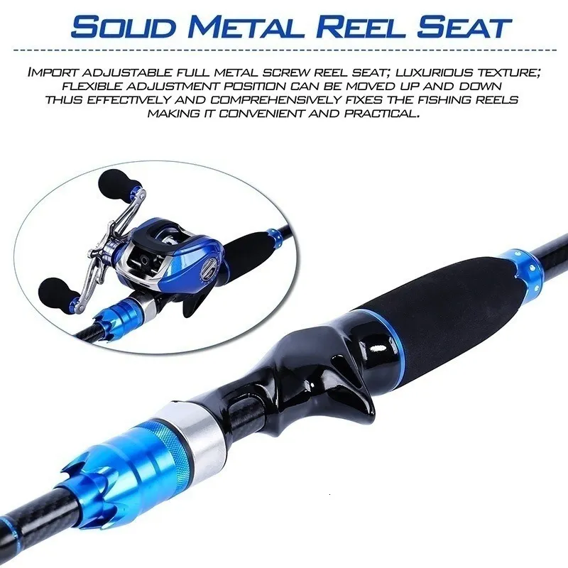 Sougayilang Fishing Rod Reel Combo Carbon Fiber 4 Piece Casting Rod and Baitcasting  Reel Freshwater Saltwater Lure Bass Fishing Set