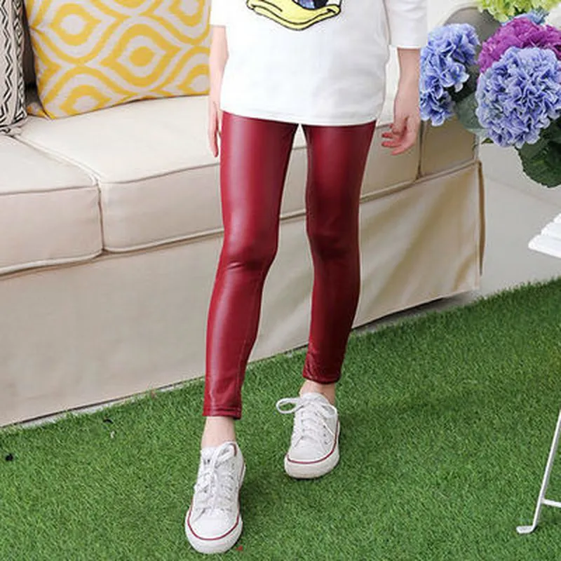 Hose Kinder Mädchen rote Leggings Herbst Herbst Girl Skinny Bleistifthose Kinder Kleidung Kleinkindboten Größe 2 3 4 5 6 7 8 10 11 12 Jahr 230609