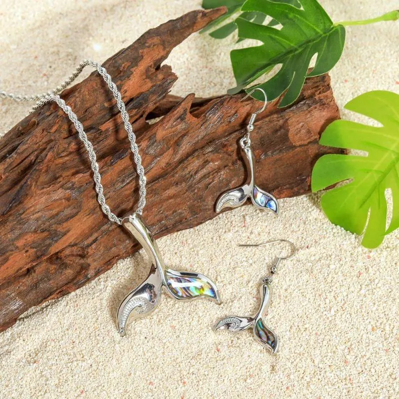 Collier boucles d'oreilles ensemble Anniyo hawaïen queue de poisson colliers de mariage accessoires Guam bijoux pour femmes