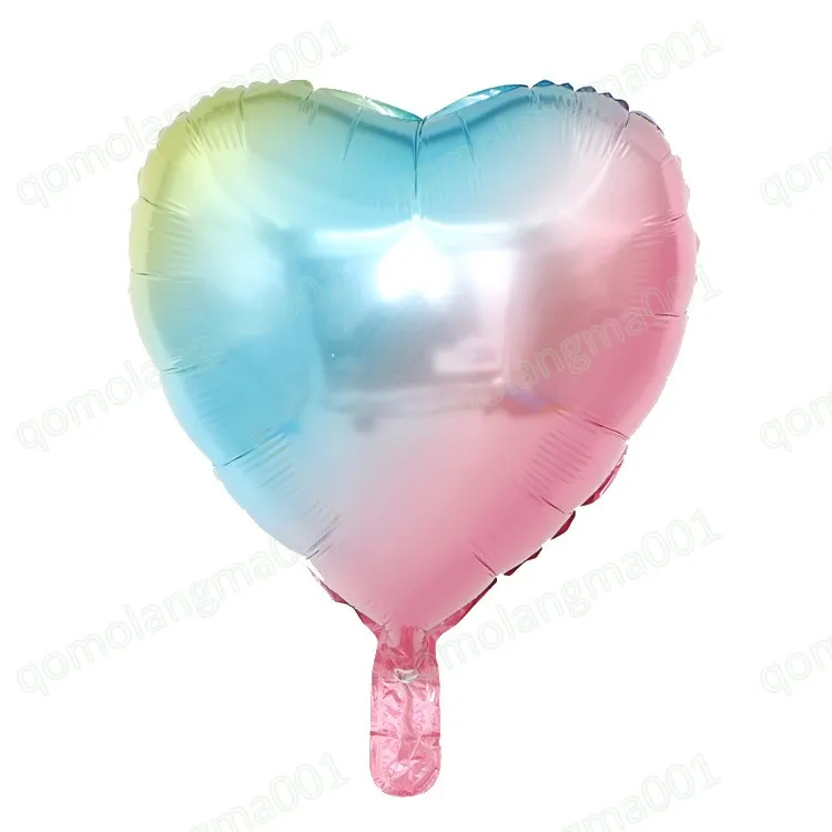 18 Inch Gradient Heart-Shaped Five-pointed Star Balloon Rainbow Aluminum Foil Balloon Adult Children Birthday Party Decoration