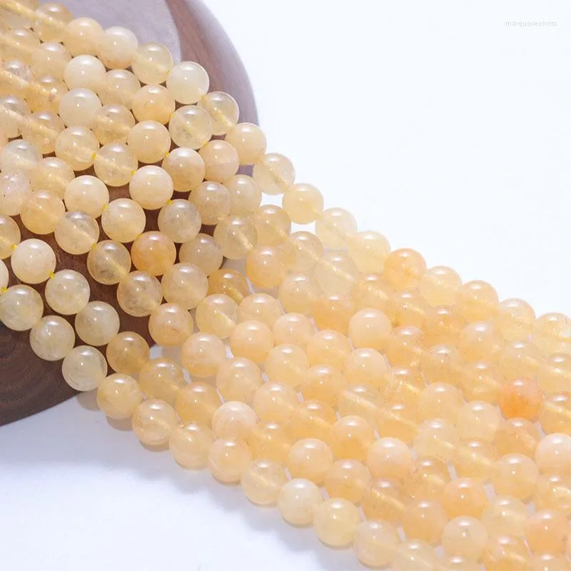 Beads Natural Yellow Opal Optimized Round Stone For Jewelry Making DIY Necklace Bracelet 6mm-10mm Spacer Loose Crystal 15