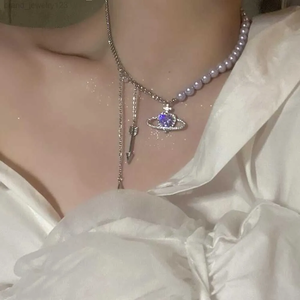 Artificielle Perle Sautoirs Collier Femme Planète De Mariée De Mariage Colliers Lien Chaîne Pendentif Filles Bijoux Or Couleur Kpop Saturne