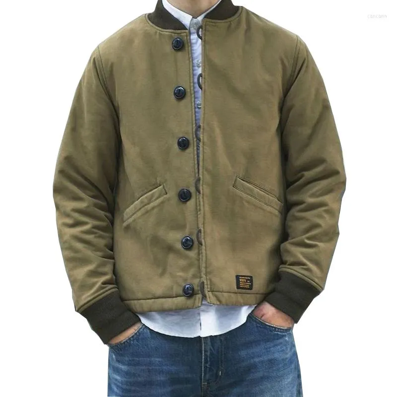 Giacche da caccia Cappotto in cotone con colletto Tac dell'esercito vintage giapponese Cappotto invernale da uomo M43 Cappotto cardigan da combattimento da escursionismo da campeggio all'aperto spesso