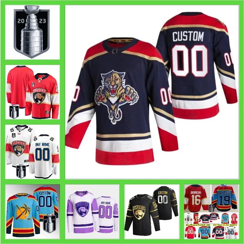 CarolinaPanthers2023 Stanley Cup Final Hóquei Jersey leksander Barkov Matthew Tkachuk Sergei Bobrovsky Carter Verhaeghe Bennett Reinhart Ekblad