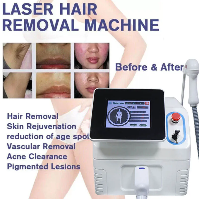 2023 808nm Diod Laser Hårborttagningsmaskin Sapphire Kontakt Kylhuvud smärtfri laser