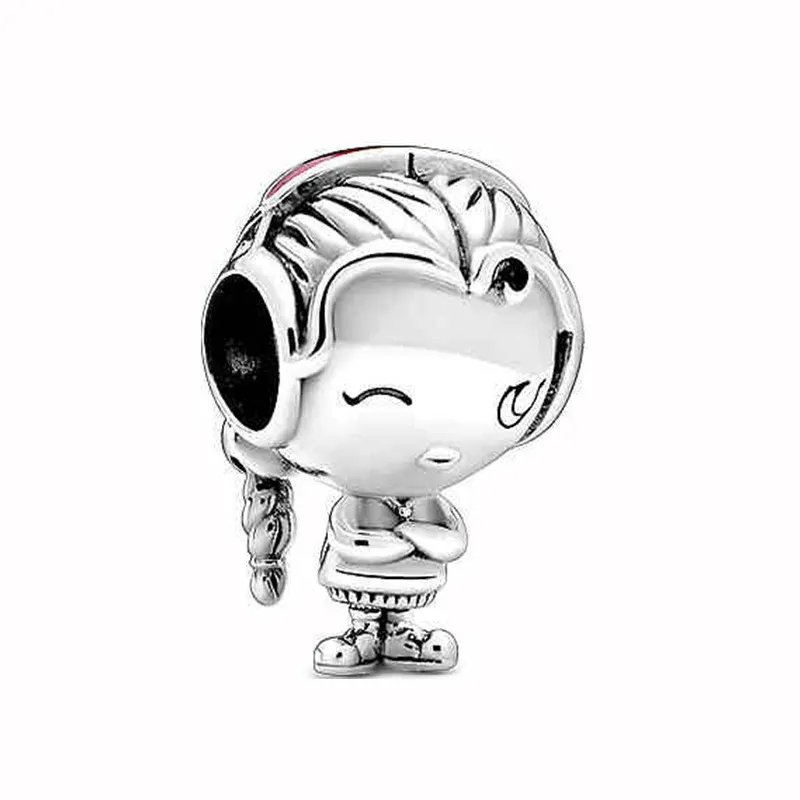 Pandora-925 Sterling Silver Dangle Charms Fit Pandora Cartoon Character Fashion Versatile Ornament Adjustable Pull Bracelet Bead, Free Pandora Box Upon Purchase