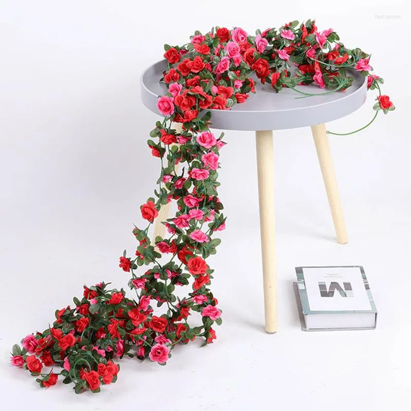Kwiaty dekoracyjne 2,4 m sztuczna róża Rattan Wedding Vine Symulacja Grape Gree Green Poll