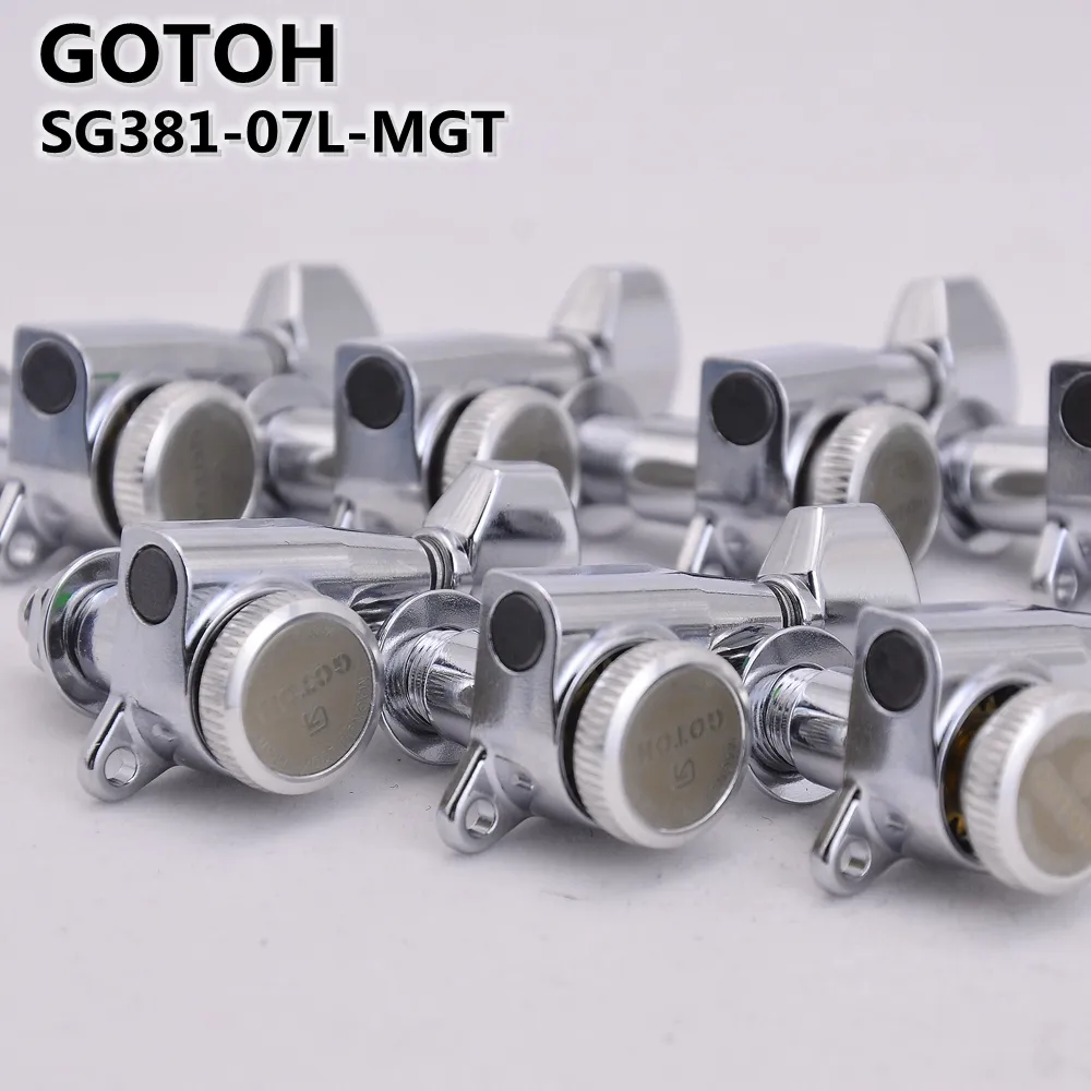 7 في خط Gotoh SG381-07-MGT 7 سلاسل الجيتار قفل الماكينة موالفات (Chrome)