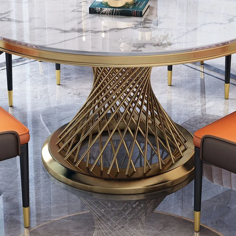 Fashion Nordic Styles Dinner Room Furniture Round Table Metal Cylinder Coffee Desk For Home Balcony Restaurant Decor