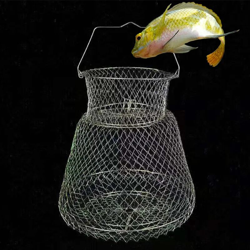Fishing Accessories Fish Cage Steel Wire Material High Quality Net Spare Parts Mental Foldable Hanging Folding 230609